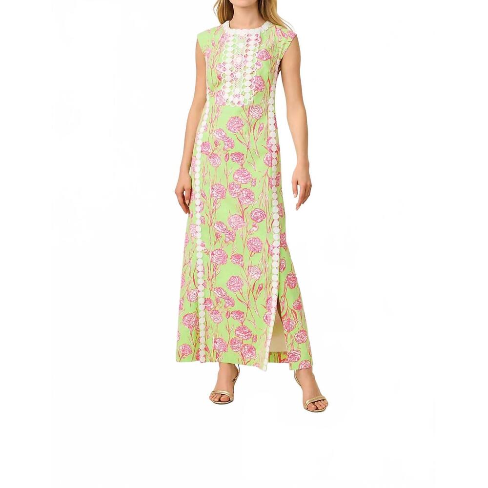 NEW LILLY PULITZER rosalena stretch maxi shift dress in pistachio macaron alina - Picture 5 of 7
